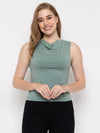 FEMEA Cowl Neck Sleeveless Regular Top