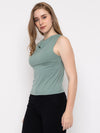 FEMEA Cowl Neck Sleeveless Regular Top