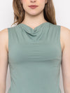 FEMEA Cowl Neck Sleeveless Regular Top