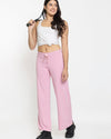 FEMEA Women Solid Wide Leg Track Pants