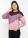 FEMEA Women Colourblocked Fleece Sweatshirt