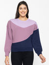 FEMEA Women Colourblocked Fleece Sweatshirt