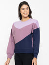 FEMEA Women Colourblocked Fleece Sweatshirt