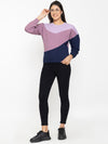 FEMEA Women Colourblocked Fleece Sweatshirt