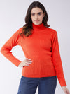 RVK Women Ribbed Acrylic Pullover Sweater