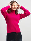 RVK Women Ribbed Acrylic Pullover Sweater