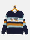 RVK Boys Striped Embroidered Acrylic Pullover Sweater