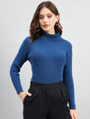 Ribbed High Neck Pullover Sweater