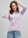 RVK Ribbed HighNeck Pure Cotton Pullover Sweater