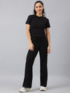 FEMEA Women Ribbed T-shirt with Trousers Co-Ords Set