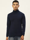 Men High Neck Solid Pullover