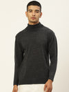 Men High Neck Solid Pullover