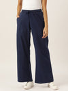 FEMEA Women Solid Wide Leg Track Pants