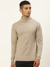 Men High Neck Solid Pullover