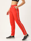 FEMEA Women Solid With Side Tape Cotton Straight-Fit Track Pants