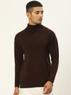 Men High Neck Solid Pullover