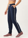 FEMEA Women Solid With Side Tape Cotton Straight-Fit Track Pants