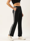 Femea Women Slim Fit Flared Track Pants With Side Taping Detail