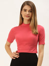 FEMEA Women Solid Cotton Crop Top