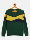 RVK Boys Colourblocked Round Neck Cotton Pullover Sweater