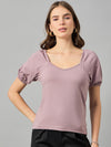 FEMEA Sweetheart Neck Puff Sleeves Cotton Top