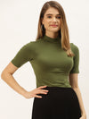 FEMEA Women Solid Cotton Crop Top