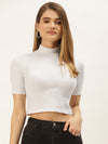 FEMEA Women Solid Cotton Crop Top