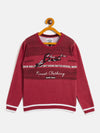 RVK Boys Typography Printed Embroidered Pullover Sweater