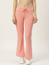 Femea Women Solid Bootcut Track Pants Peach