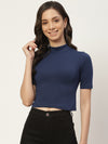 FEMEA Women Solid Cotton Crop Top