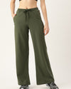 FEMEA Women Solid Wide Leg Track Pants