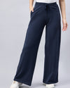 FEMEA Women Solid Wide Leg Track Pants