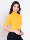 FEMEA Women extended sleeves Solid Crop Top