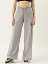 FEMEA Women Solid Wide Leg Track Pants