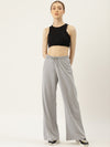 FEMEA Women Solid Wide Leg Track Pants