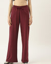 FEMEA Women Solid Wide Leg Track Pants