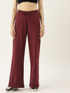 FEMEA Women Solid Wide Leg Track Pants