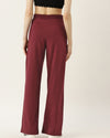 FEMEA Women Solid Wide Leg Track Pants