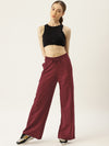 FEMEA Women Solid Wide Leg Track Pants