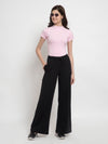 FEMEA Women Solid Wide Leg Track Pants