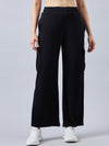 Femea Women Solid Cargo Wide Leg Track Pants