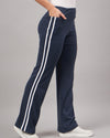 Femea Women Flared-Fit Cotton Track Pants With Side Strip Details