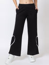 Femea Women solid Side Bottom Designed Wide Leg Track Pants