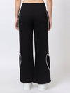 Femea Women solid Side Bottom Designed Wide Leg Track Pants