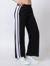 Femea Women solid Wide Leg Track Pants with side taping detail