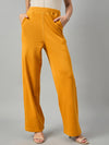 FEMEA Women Mid Rise Flared Parallel Trousers