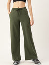 FEMEA Women Solid Wide Leg Track Pants