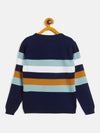 RVK Boys Striped Embroidered Acrylic Pullover Sweater