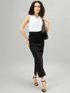 Femea V Neck Sleeveless Top With Straight Skirt