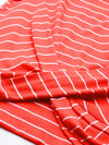 Women Red & White Pure Cotton Striped Twisted Crop Top